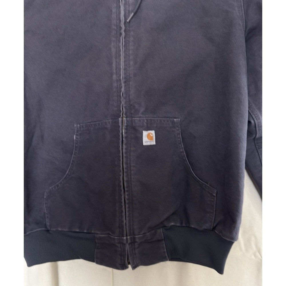 Women's Carhartt Hooded Active Jacket Coat Dark  Blue WJ130 Sz Med RN# 14806 - Picture 2 of 8